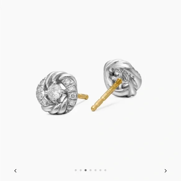 David Yurman Silver and Gold Twisted Earrings